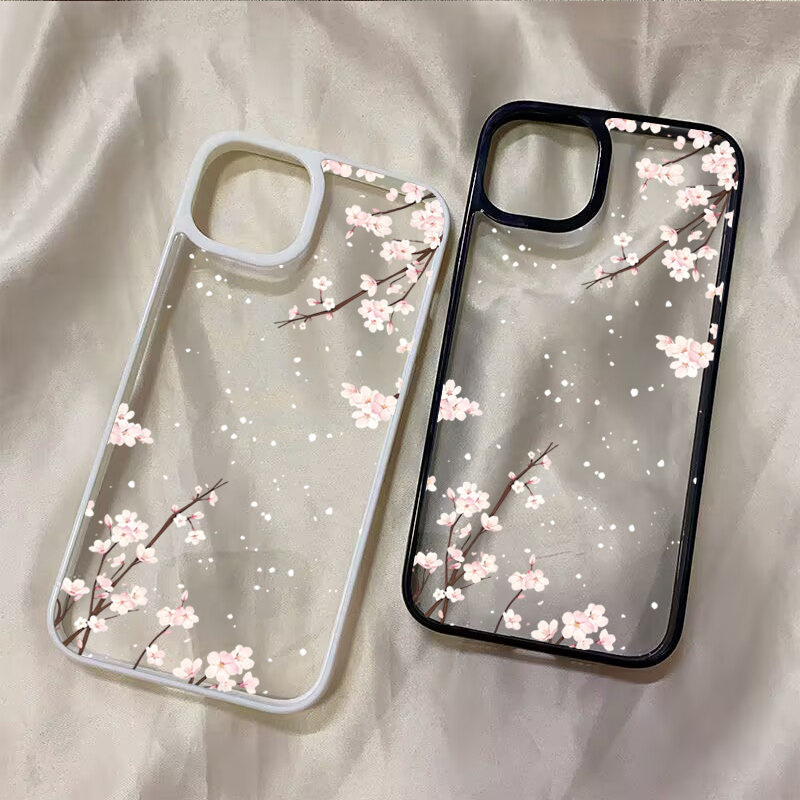 Plants X - เคสโทรศัพท์ลายดอกซากุระสำหรับ iPhone 11 12 13 14