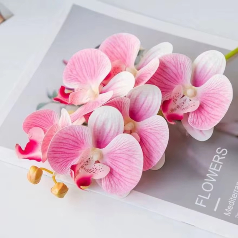 Orchid Phalaenopsis - 3D ประดิษฐ์ดอกไม้พลาสติก Butterfly Orchid บ้านแจกันตกแต่งงานแต่งงานสวนกลางแจ้งเจ้าสาวช่อดอกไม้ DIY