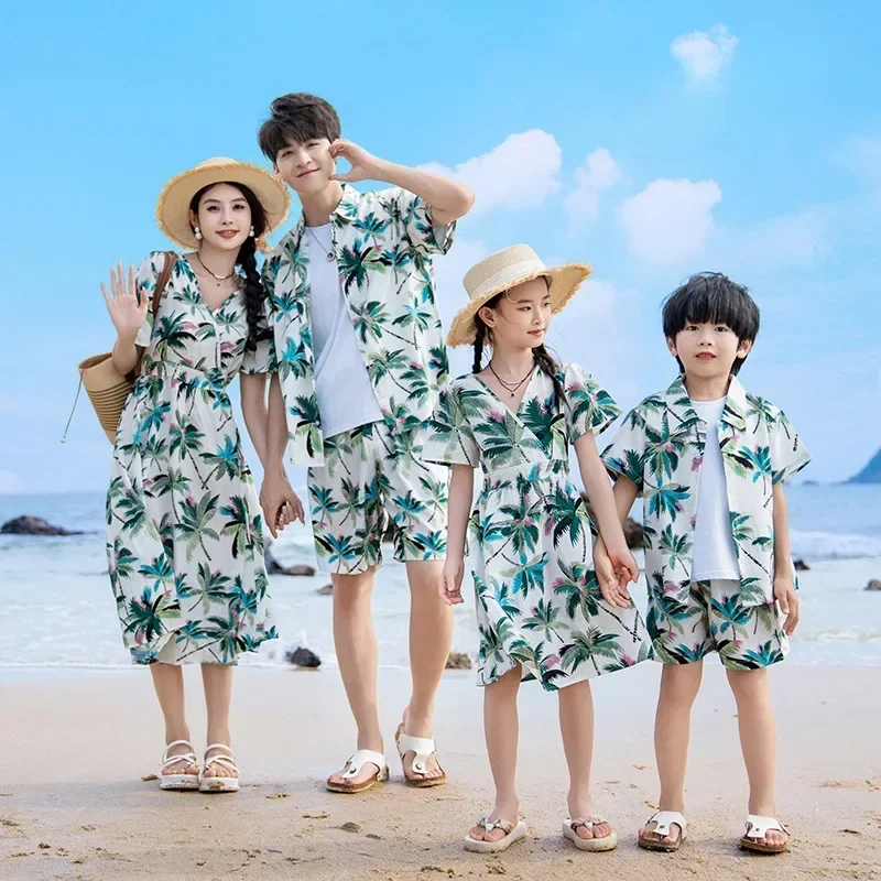The Plant Parent - วันหยุดคู่ดูเสื้อผ้าพ่อแม่ลูกสาวชุดพ่อลูกชายชุดเสื้อผ้าชายหาดสําหรับน้องสาวพี่ชายครอบครัว