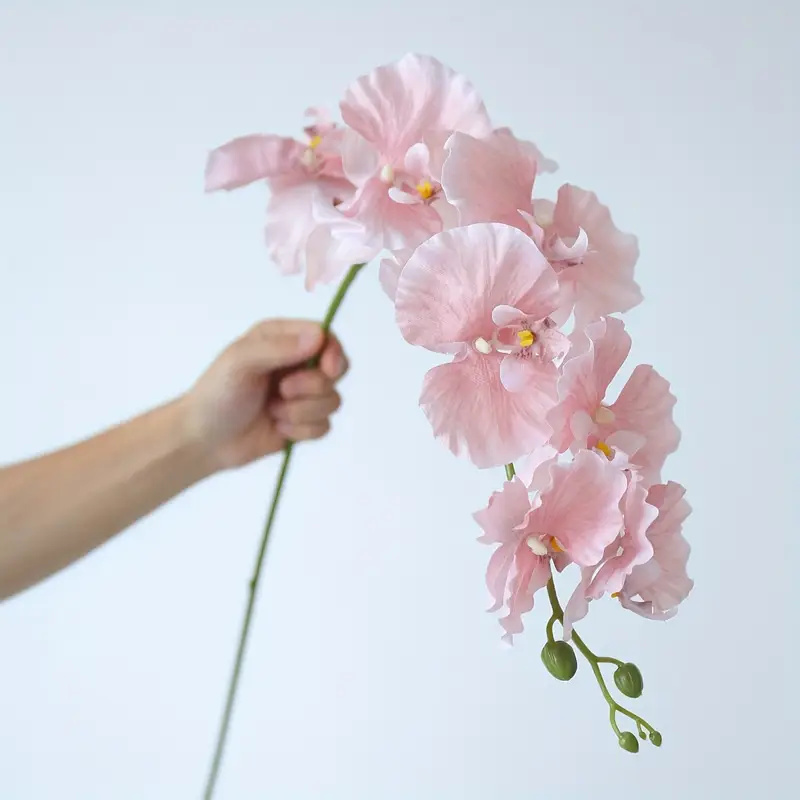 Orchid Phalaenopsis - ดอกกล้วยไม้ประดิษฐ์แบบกิ่งยาว สำหรับตกแต่งบ้าน ผนัง งานแต่งงาน คริสต์มาส พวงหรีด