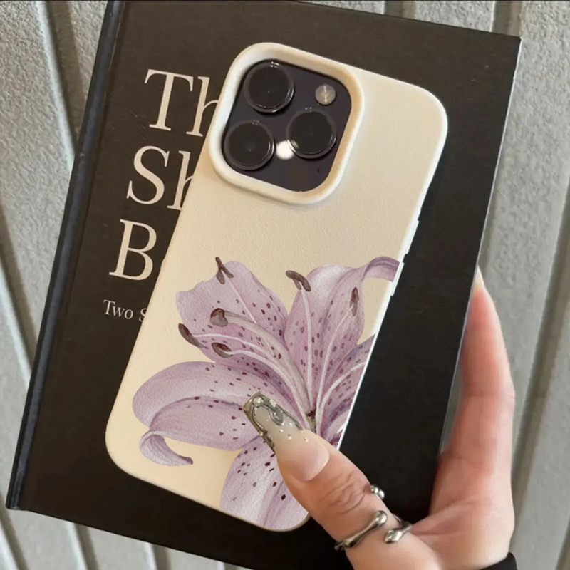 Plants X - เคสโทรศัพท์ลายดอกลิลลี่สีม่วง สำหรับ iPhone 17 16 15