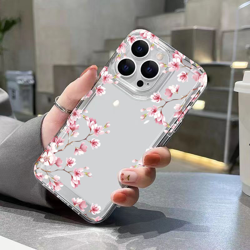 เคสโทรศัพท์ใสลายดอกไม้สีชมพู ส - Plants X บทวิจารณ์และราคา