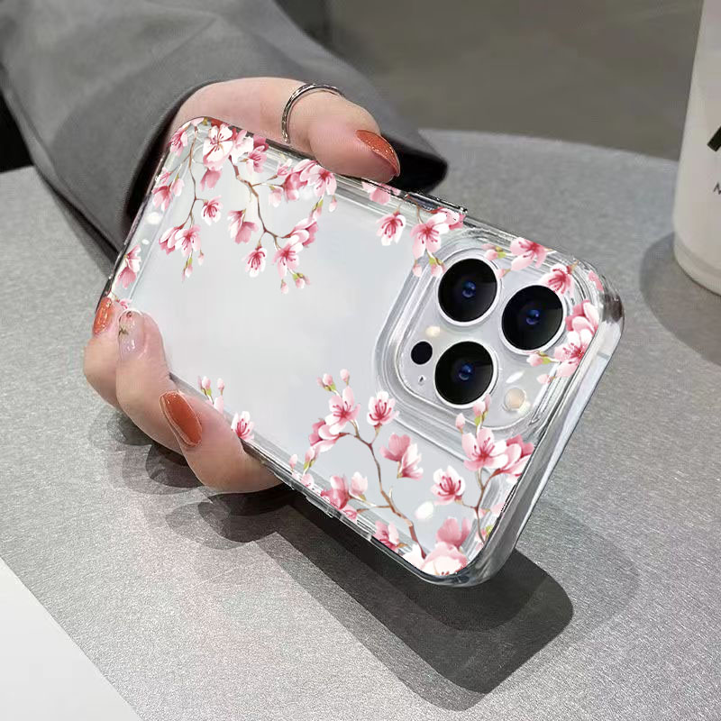 เคสโทรศัพท์ใสลายดอกไม้สีชมพู ส - Plants X บทวิจารณ์และราคา